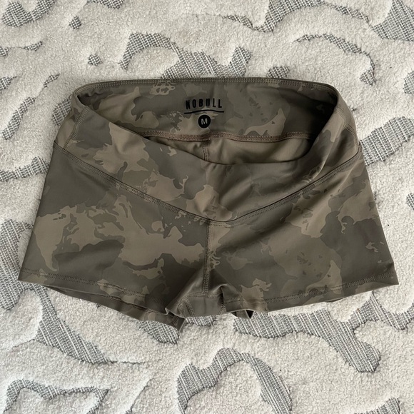 NOBULL Pants - NOBULL Women's Athletic Camo Shorts - Olive